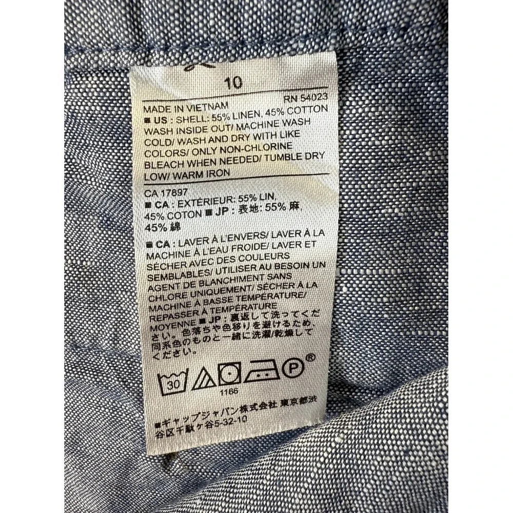Banana Republic Women's Sz 10 Blue‎ Martin Fit Linen Blend Business Office Pants